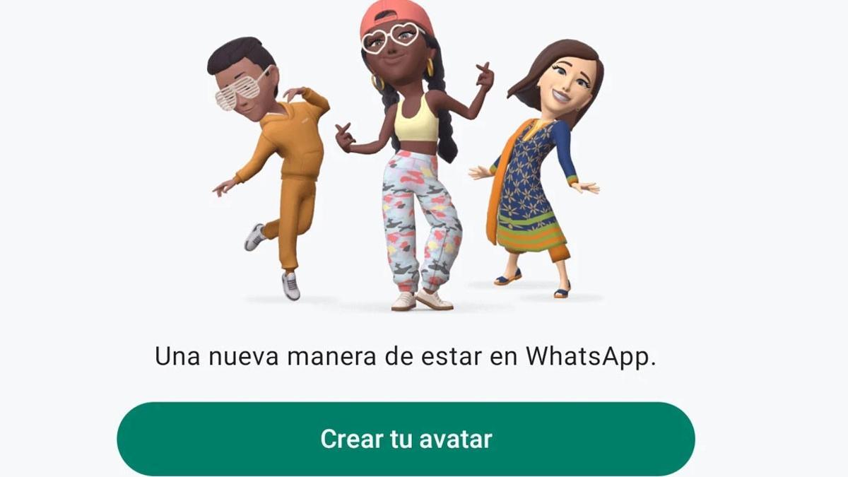 Avatares de Whatsapp convencionales, creados a través de la elección de los atributos fisonómicos.