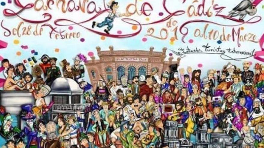 Vista parcial del cartel presentado al Carnaval de Cádiz 2019