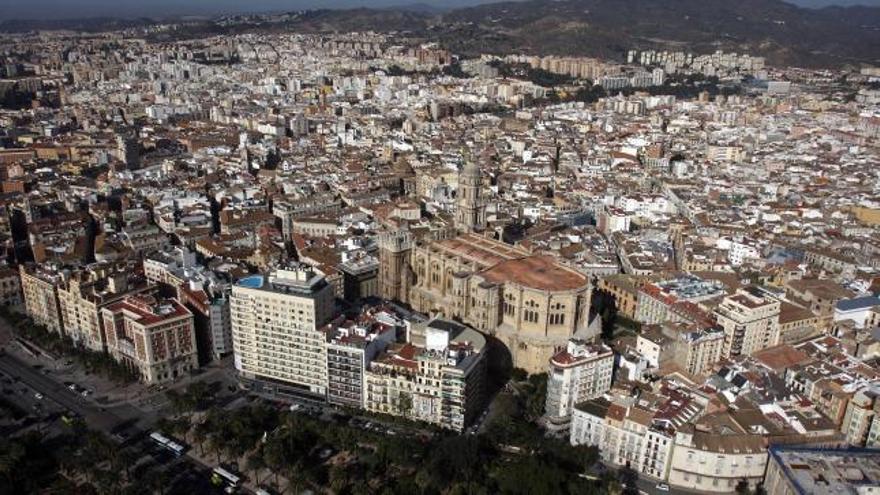 Vista aérea de Málaga.