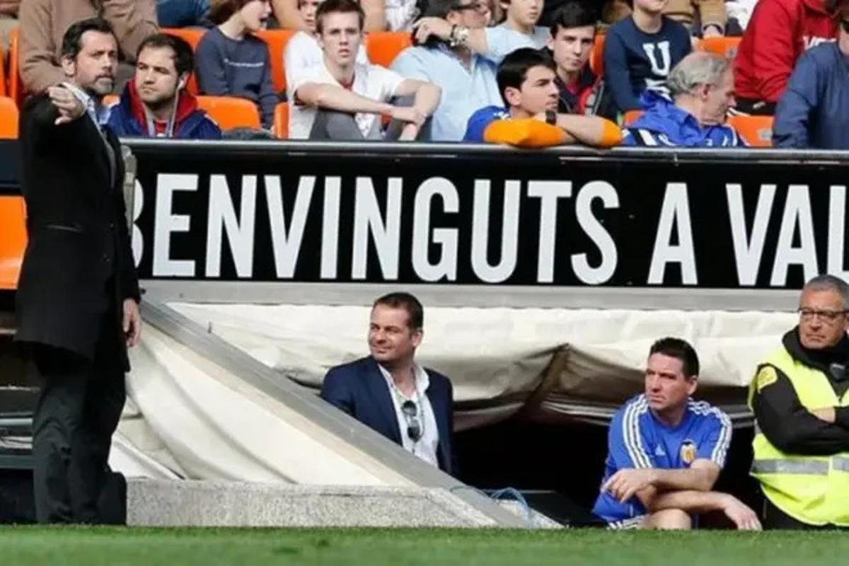 Quique Sánchez Flores en su última visita a Mestalla en 2024