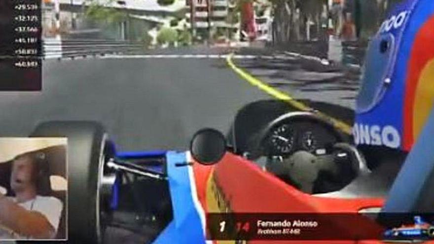 Alonso, por las calles virtuales de Mónaco