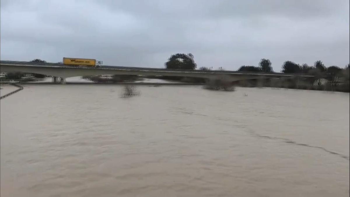 Vídeo | La borrasca Leonardo deja inundaciones en Jerez y cortes en carreteras
