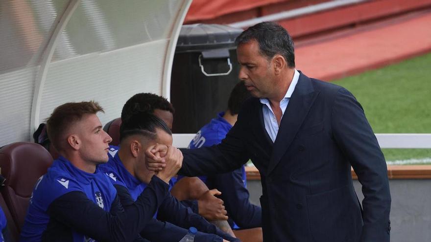 Javi Calleja instantes antes del inicio del Albacete - Levante