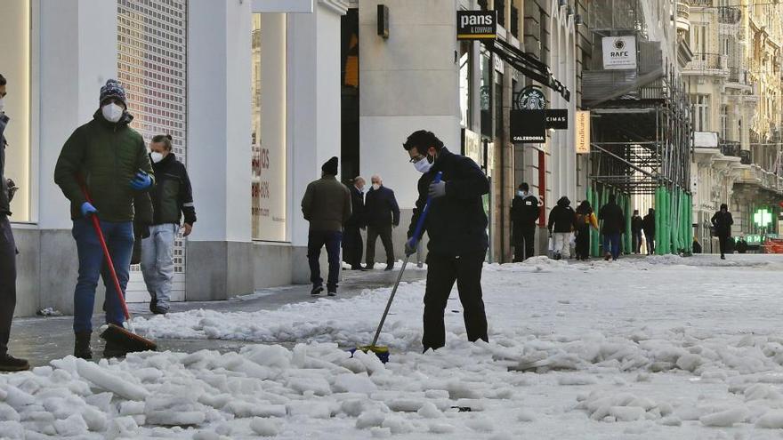 Aspecto de las calles de Madrid tres días después de la gran nevada