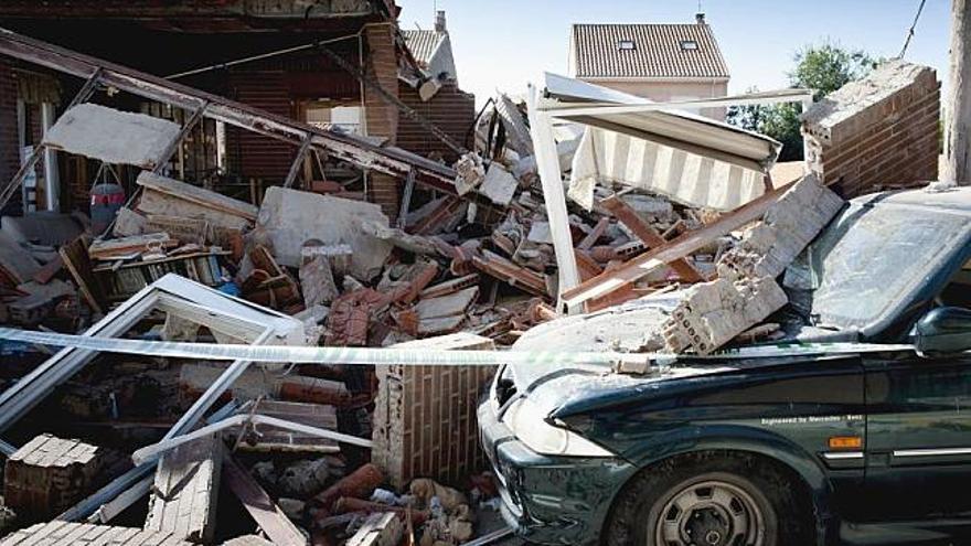 Estado en el que quedó una vivienda tras una explosión de gas.