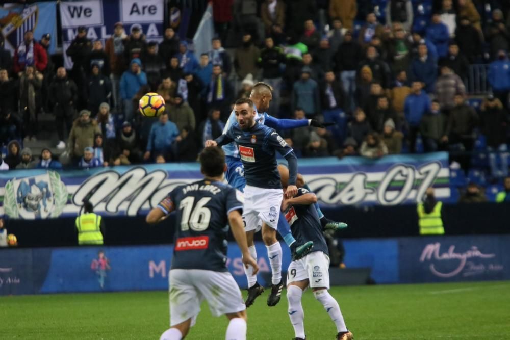 El conjunto blanquiazul comienza el año 2018 perdiendo en La Rosaleda ante el conjunto españolista con un solitario tanto de Sergi Darder al poco de iniciarse el encuentro