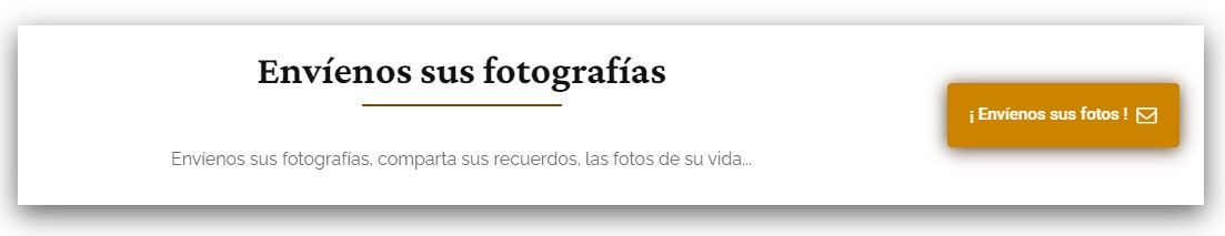 Al hacer click sobre el botón &#039;Envíenos sus fotos&#039; accederá directamente al formulario.