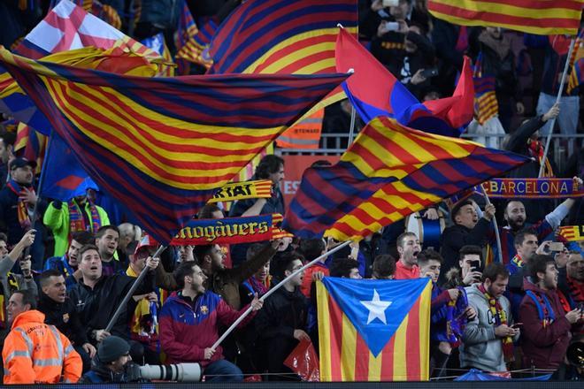 La afición del FC Barcelona llenó el Camp Nou en el partido de ida de las semifinales de Copa del Rey entre el FC Barcelona y el Real Madrid