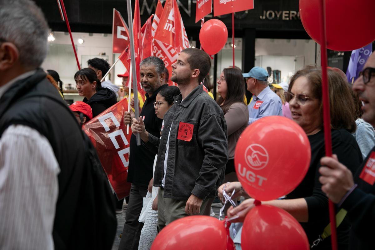 La manifestación por el Día del Trabajador en Cartagena, en imágenes