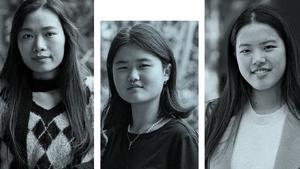 A l’esquerra, la Ting, de 22 anys i estudiant de pedagogia. Al mig, la Gnacia, de 20 anys, alumna de la UB.  A la dreta, la Jiayi Xu, estudiant del doble grau de Farmàcia i Nutrició a la Universitat de Barcelona.| VICTÒRIA ROVIRA