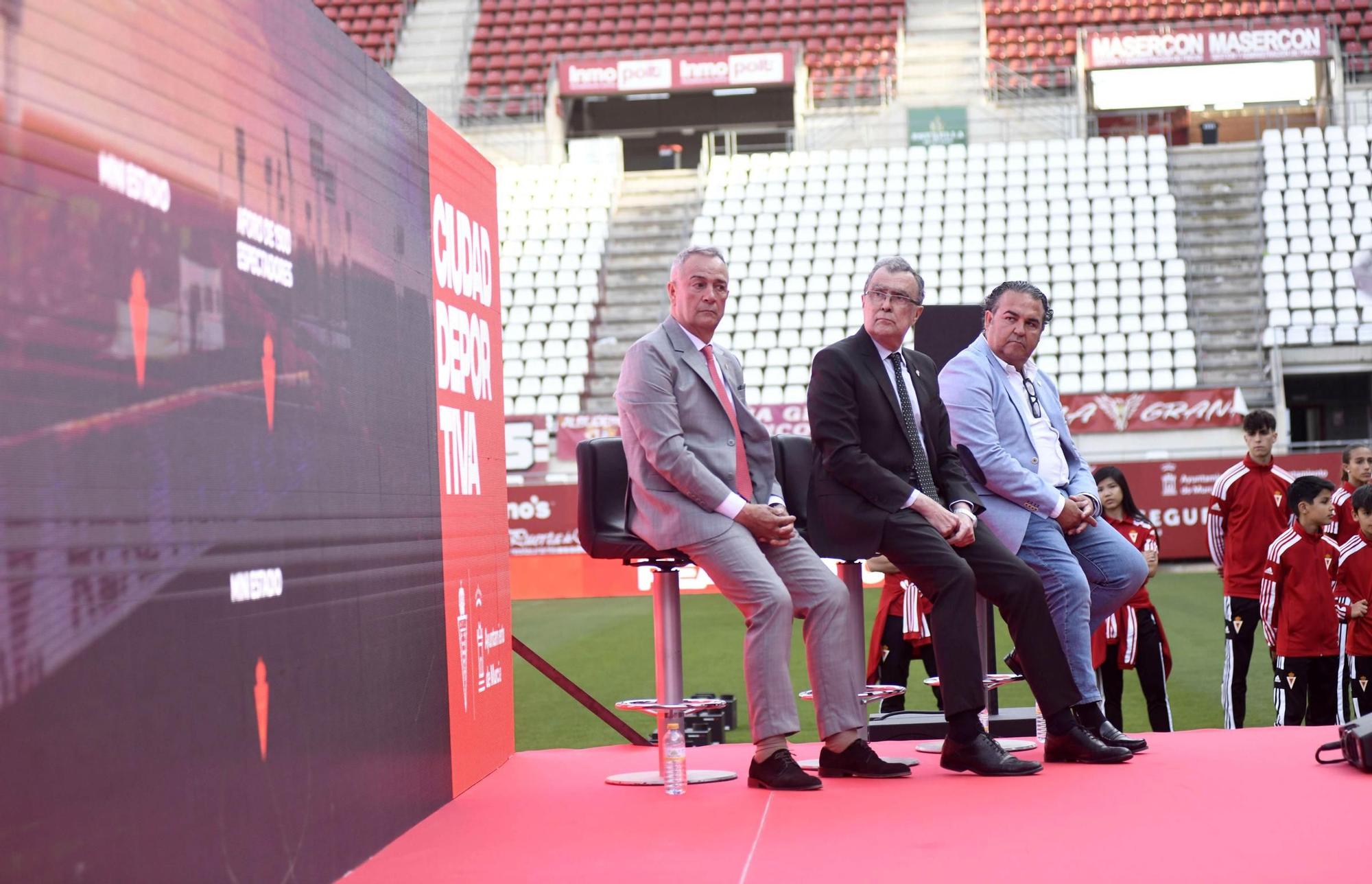 La presentación de la Ciudad Deportiva del Real Murcia, en imágenes