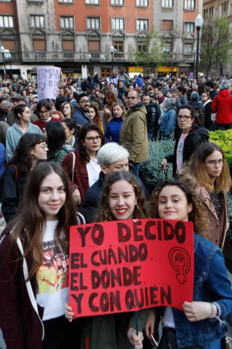 Manifestación por la condena a los integrantes de "La Manada" en Gijón.