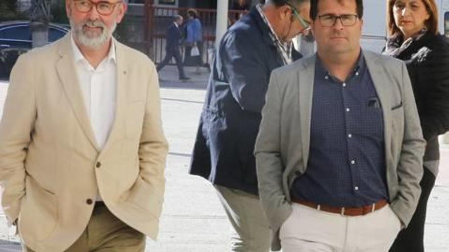 Juanjo Berenguer y Benjamí Soler, a su llegada al juzgado, el pasado mes de octubre.