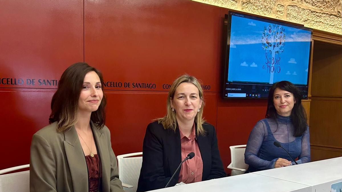 Tamara Iglesias, Míriam Louzao e Mónica Mejías na presentación de 'Sabor a novo'