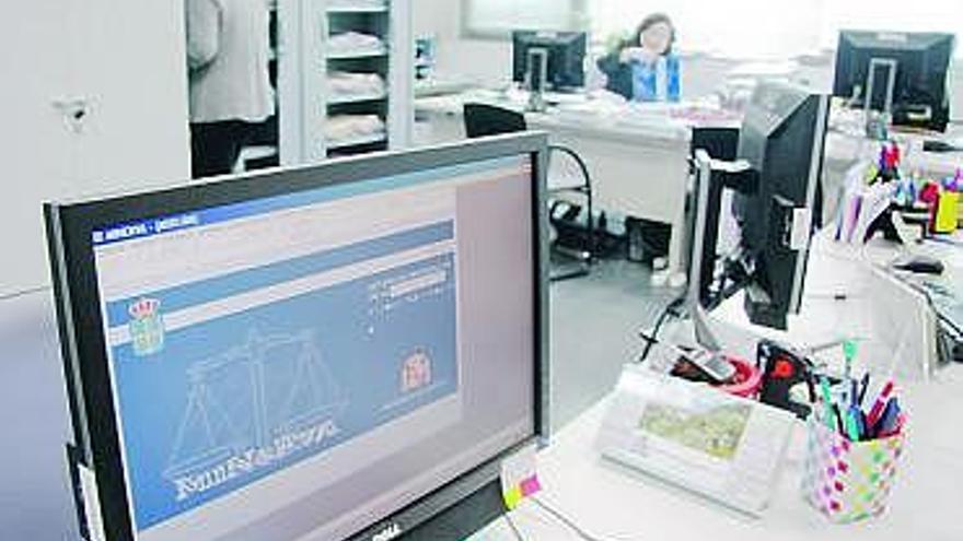 Aspecto del programa informático utilizado en los juzgados de Asturias.