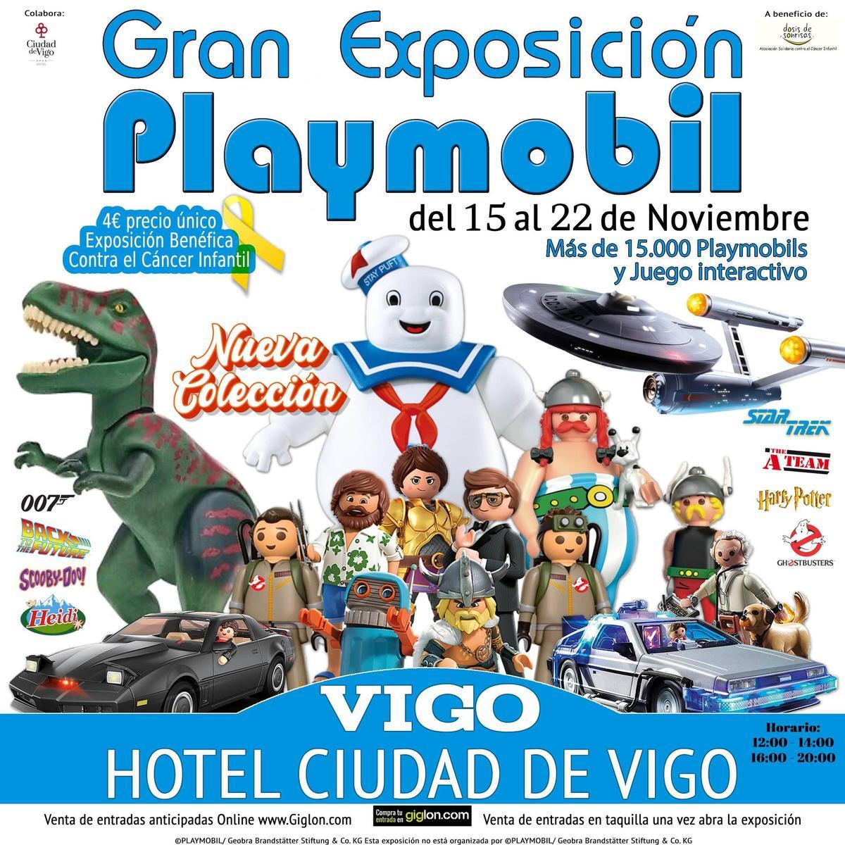 Cartel de la gran exposición de Playmobil que se celebrará en Vigo por Navidad.