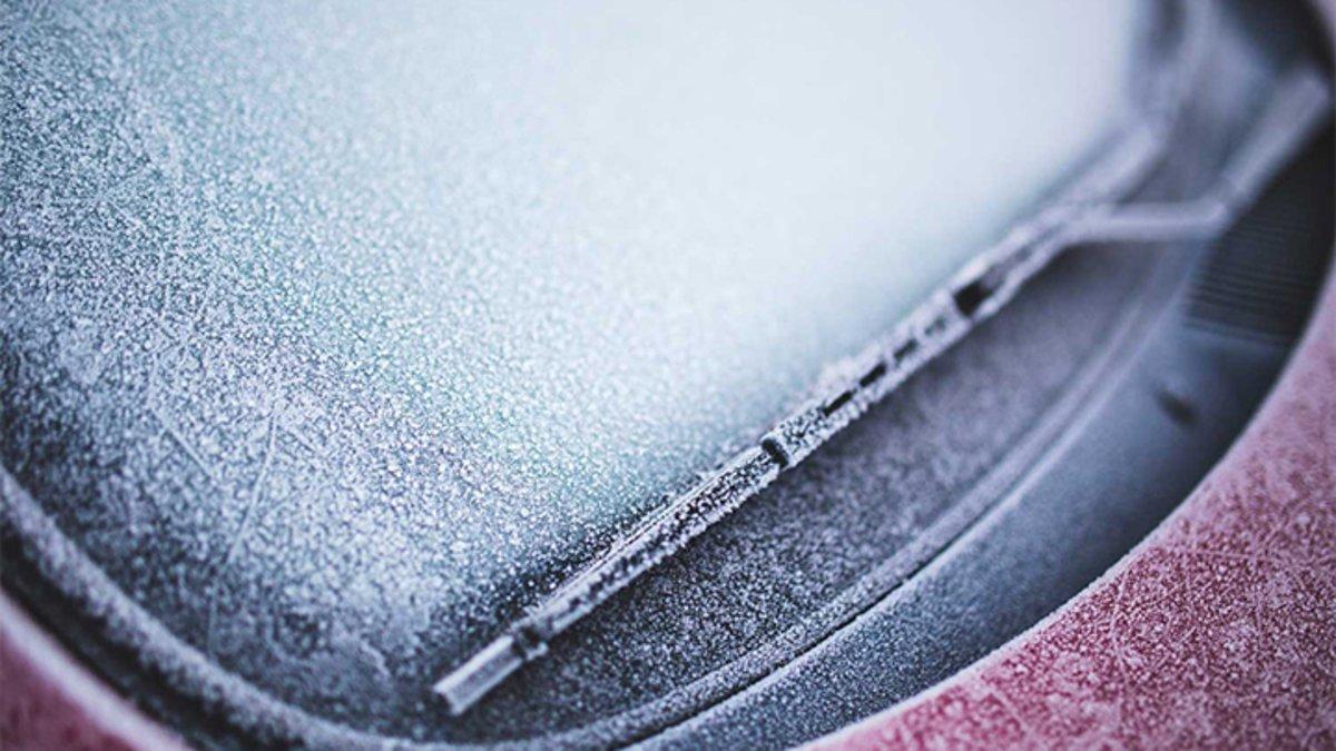 Aspecto habitual de un parabrisas en invierno.