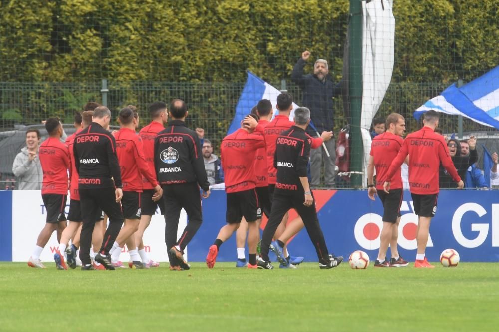 La afición, en la sesión antes de ir a Mallorca