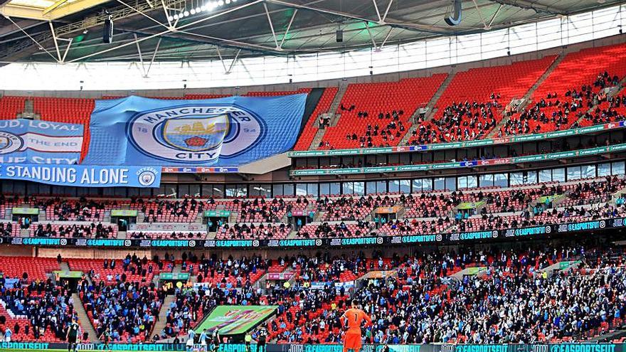 Aspecto de la grada de Wembley ayer. |  // EFE