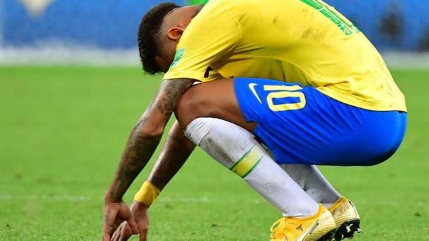 Neymar, tras la eliminación de Brasil.