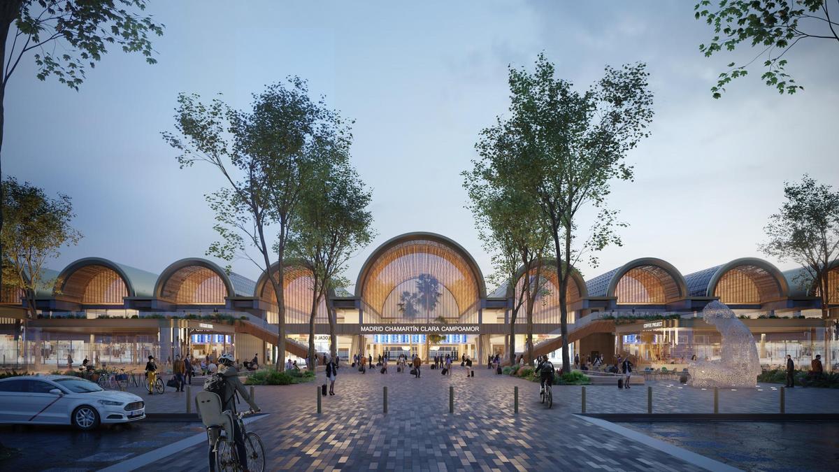 Recreación de la futura fachada de la estación de Chamartín tras la remodelación en marcha.