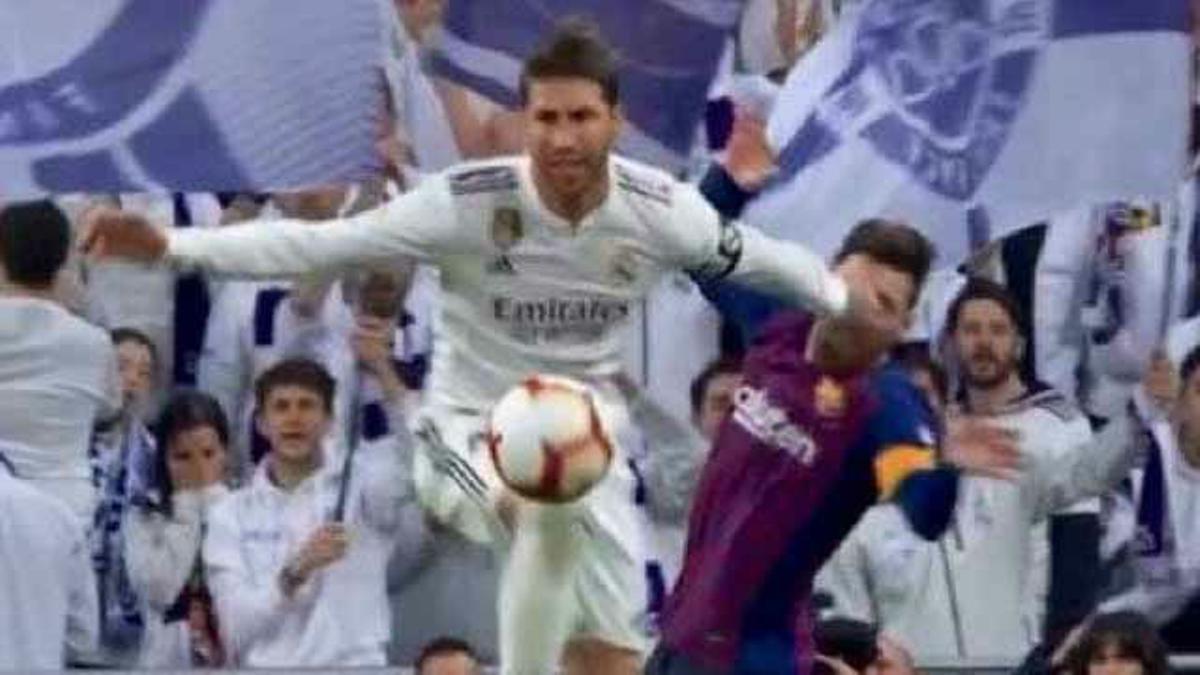 Otra agresión más en el curriculum de Ramos: así fue su codazo a Messi