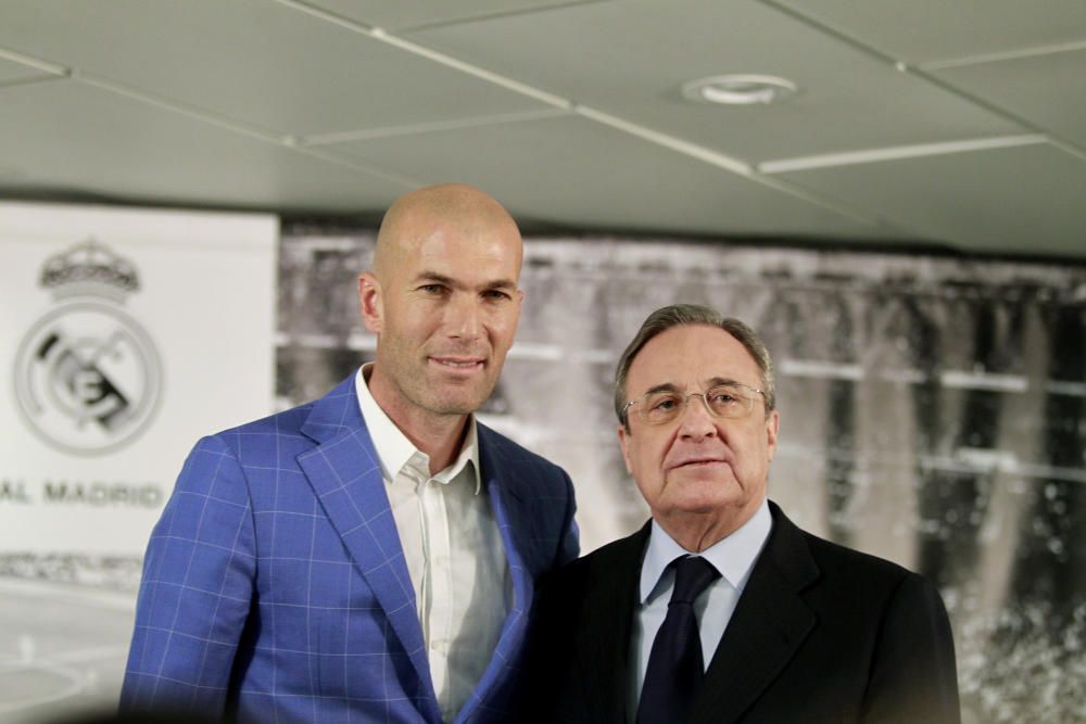 Un icono del madridismo, Zinédine Zidane, fue el escogido por Pérez para reemplazar a Benítez. Ganó tres Champions y la Liga de 2017, pero dejó el cargo por voluntad propia el pasado verano.