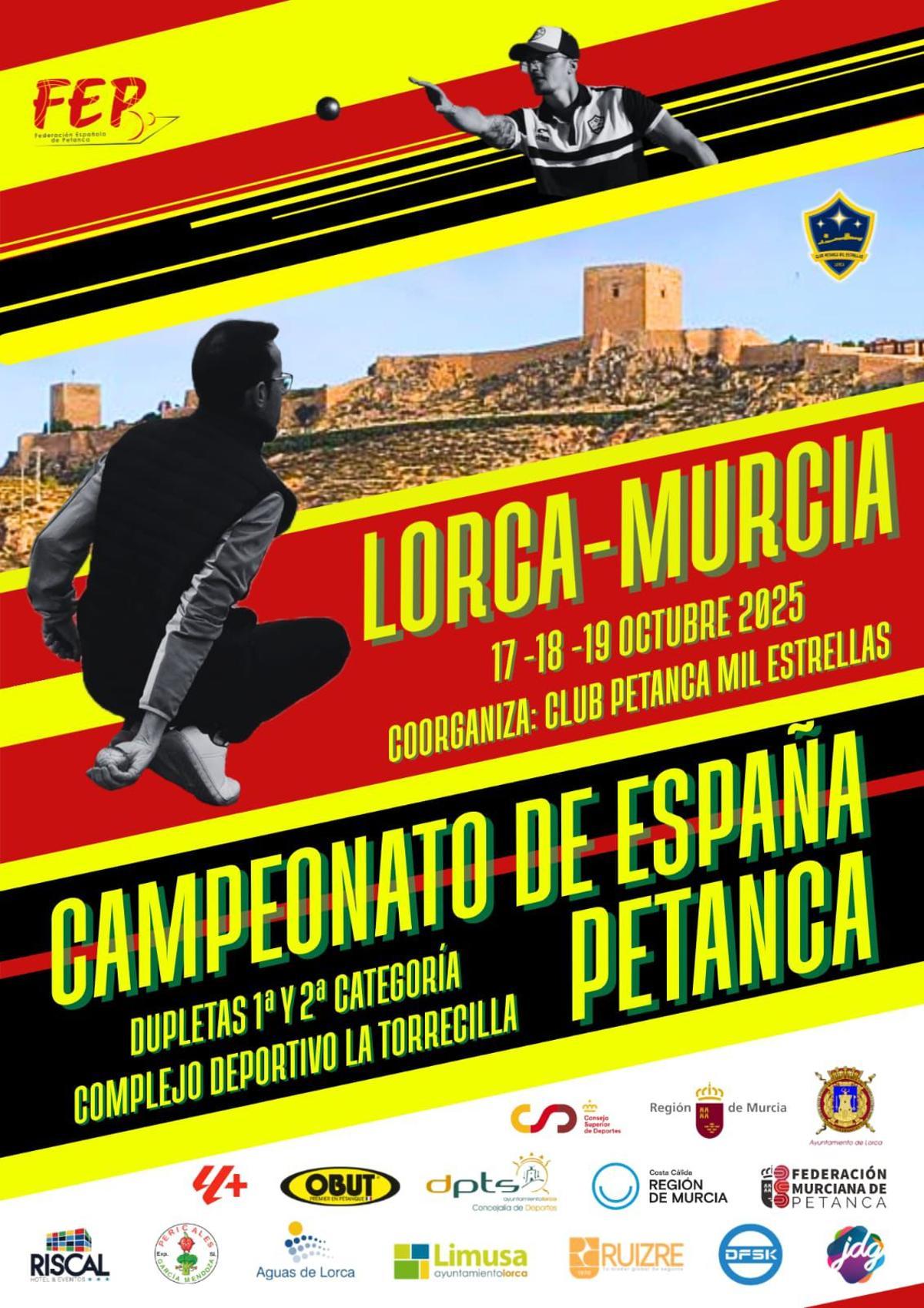 Cartel anunciador del Campeonato de España de Petanca.