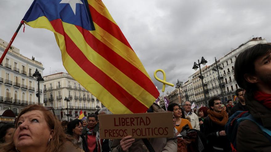 Manifestació a Madrid per la llibertat dels «presos polítics» catalans