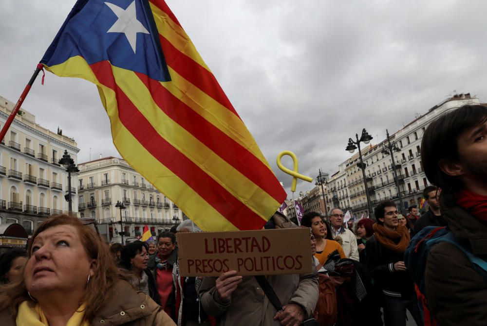 Manifestació a Madrid per la llibertat dels «presos polítics» catalans