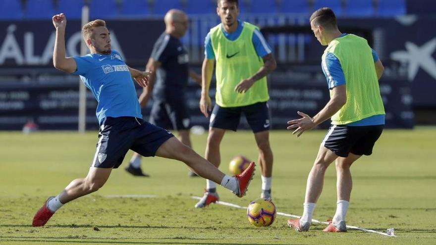 Entrenamiento matinal en La Rosaleda