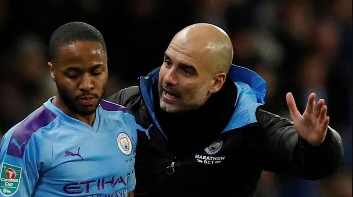 Sterling con Pep Guardiola
