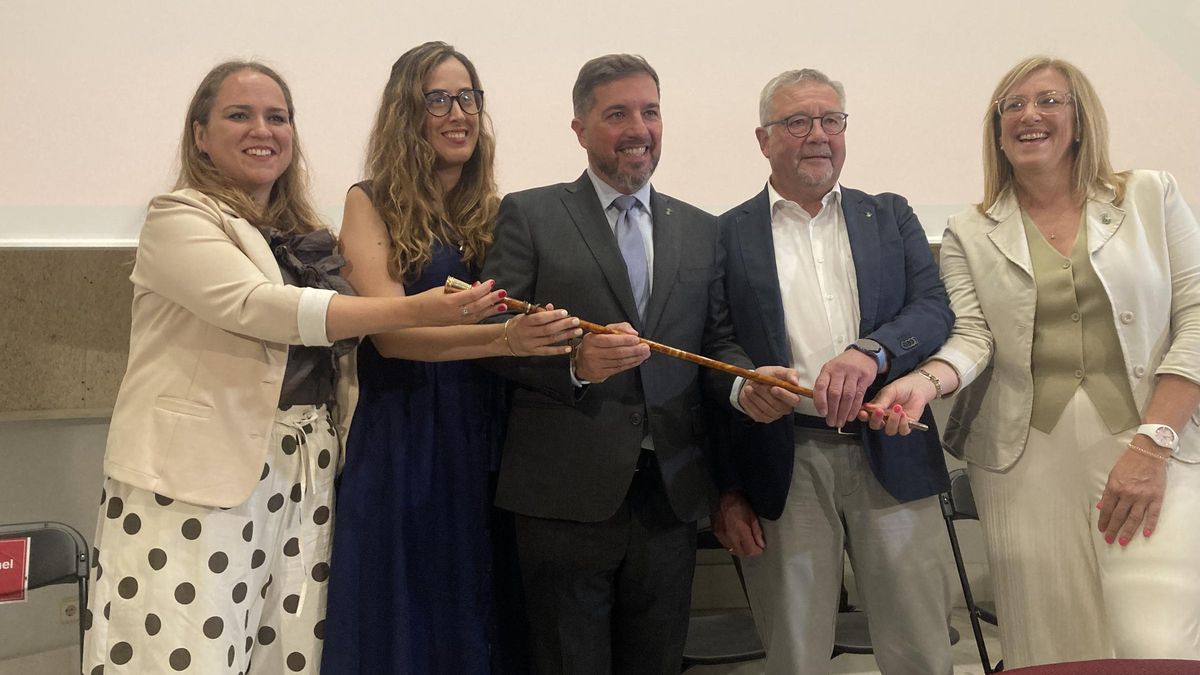 Muñoz, Carbó, Serra, Llobell i Deulofeu el dia de possessió dels càrrecs