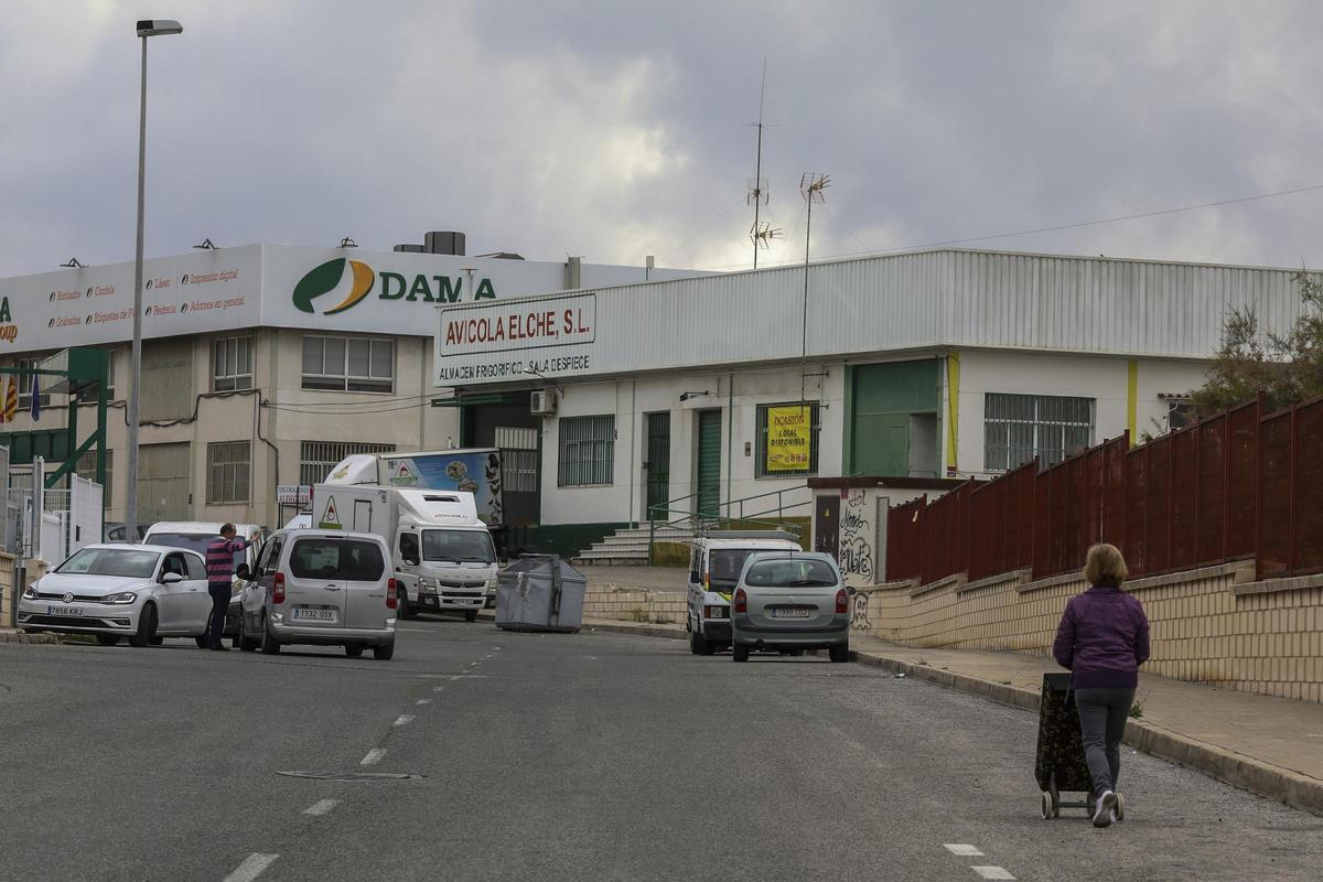 Aspecto desangelado del polígono industrial de Carrús, en Elche