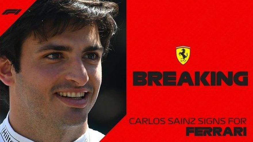 Ferrari oficializa el fichaje de Carlos Sainz