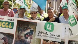 Concentració per exigir la protecció de la ramaderia, ahir. | JOSÉ LUIS ROCA