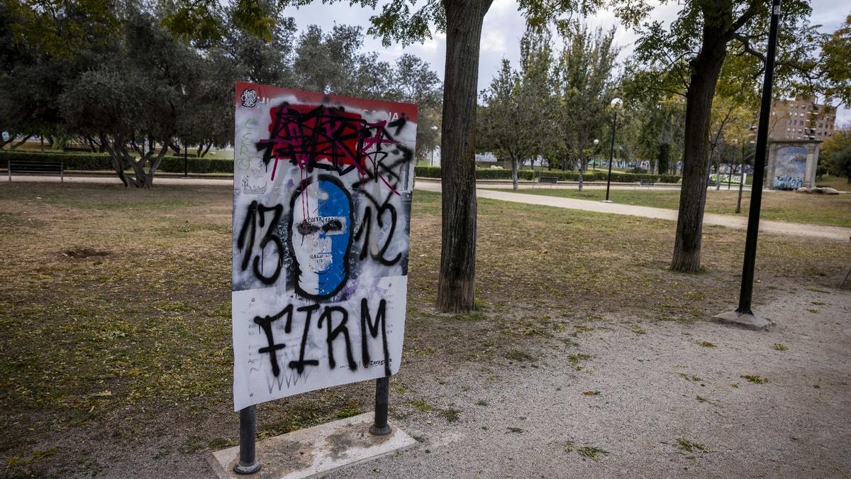 Parque La Granja de Zaragoza, ayer.