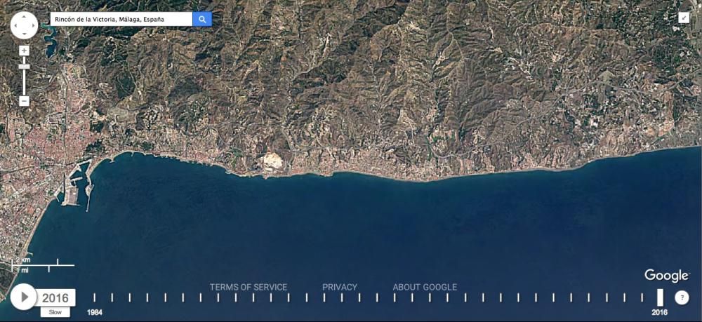 Así ha cambiado la provincia de Málaga desde 1984 a 2016.