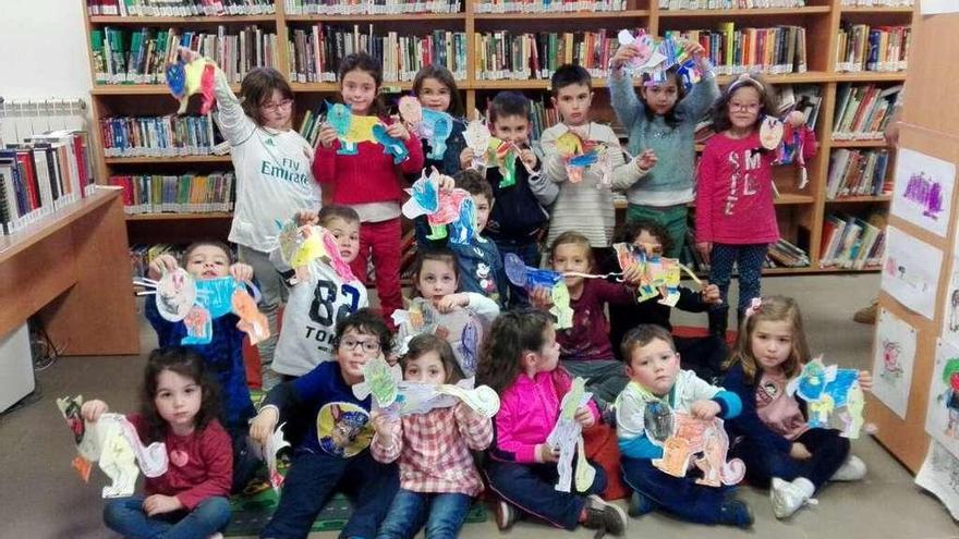 Escolares de Tábara durante las jornadas de animación a la lectura.