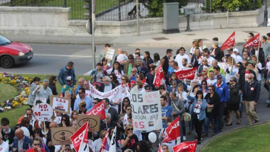 Manifestación de trabajadores de Los Telares el pasado miércoles.