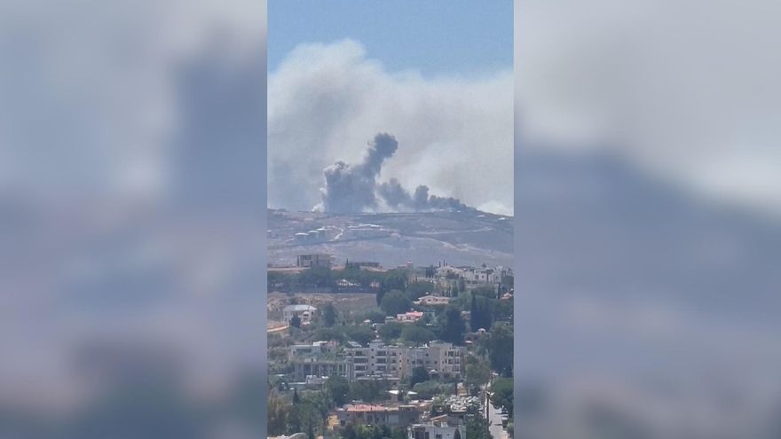 La fuerza aérea de Israel bombardea las montañas cerca de la ciudad libanesa de Nabatieh