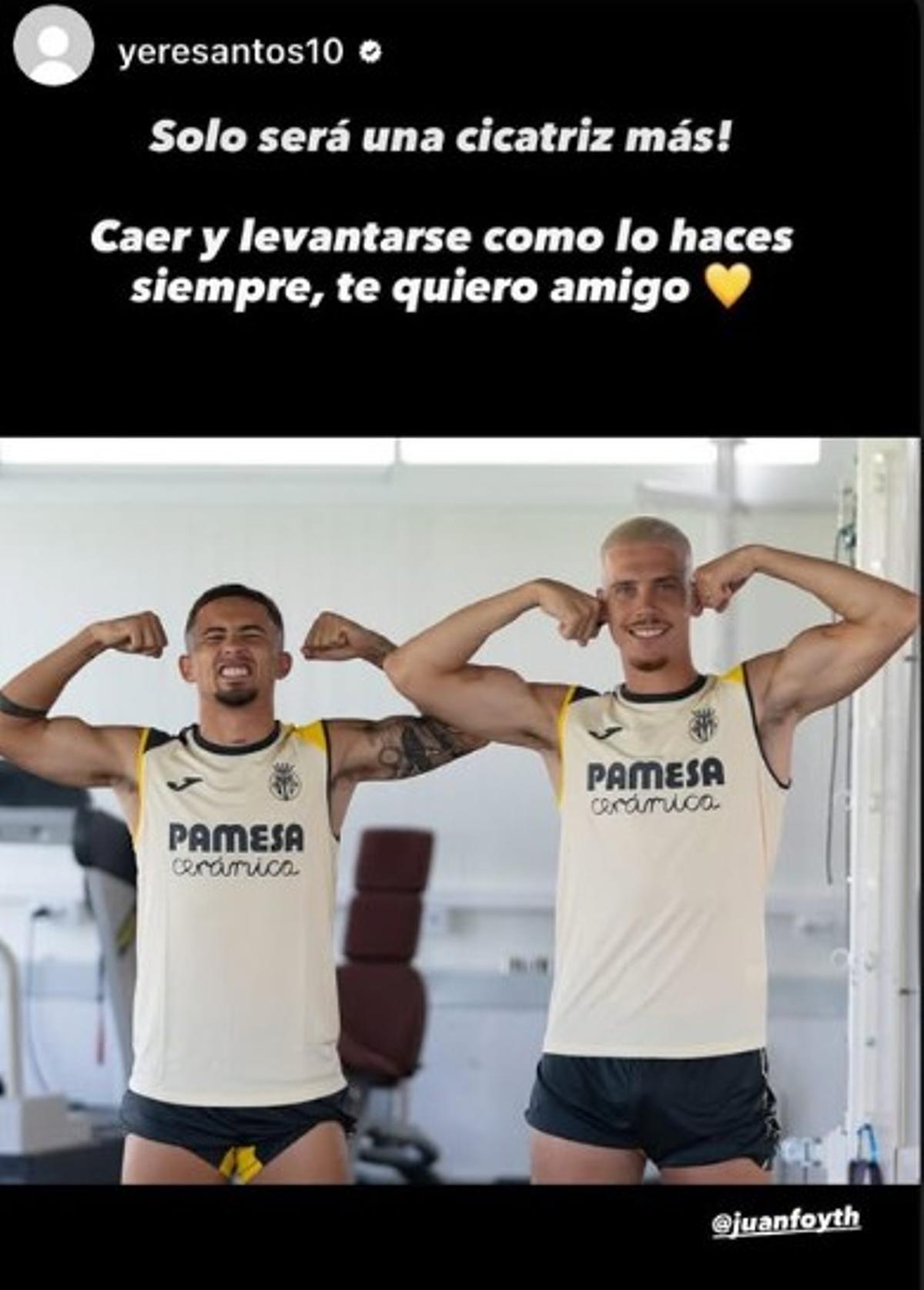 Yeremy Pino hizo esta publicación en Instagram en apoyo a Foyth.