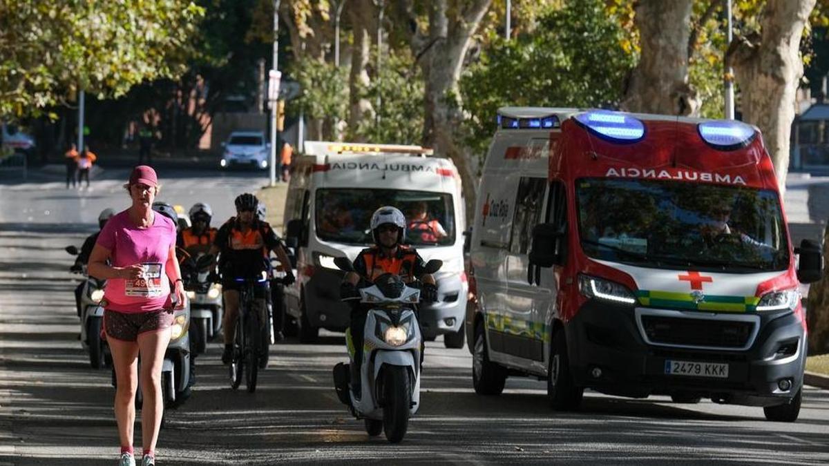 Una instantánea tomada durante el desarrollo de la Media Maratón Ciudad de Málaga 2022.