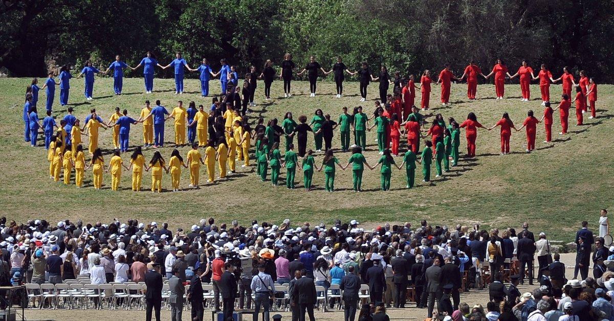 FILE PHOTO: A general view of the Olympic flame lighting ceremony for the Rio 2016 Olympic Games inside the ancient Olympic Stadium on the site of ancient Olympia, Greece, April 21, 2016.               REUTERS/Valerie Gache/File Photo