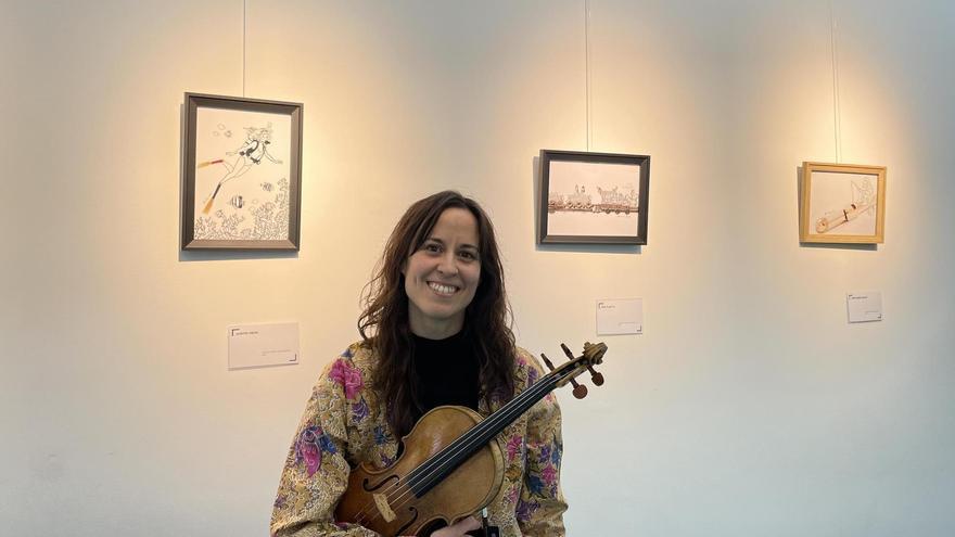 La ilustradora y violinista turolense Ana Simón, presenta la muestra 'Minimúsicos'