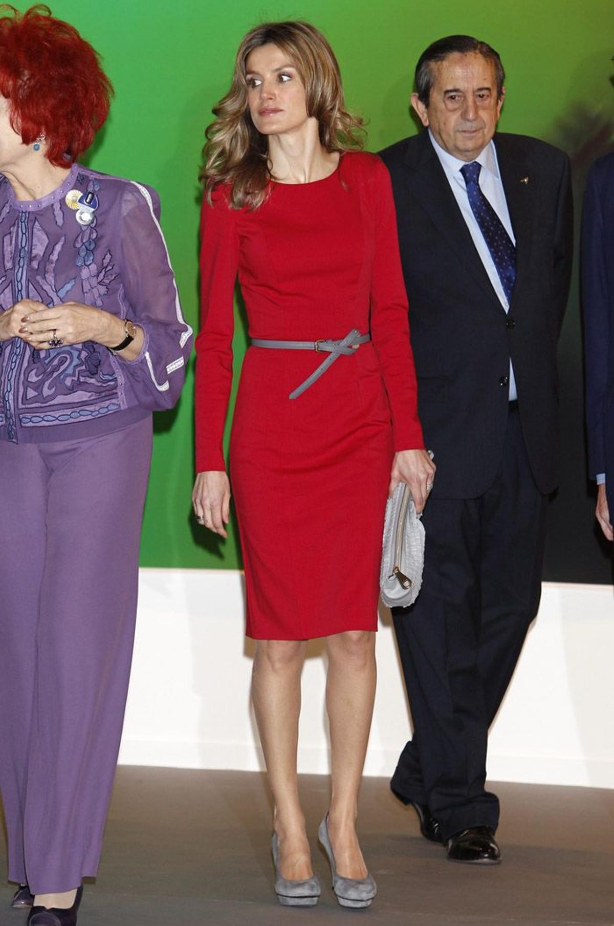 Letizia Ortiz en Arco 2011 con un vestido de Felipe Varela.