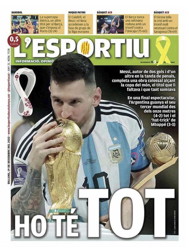 Para enmarcar: las portadas de todo el mundo se rinden a Messi