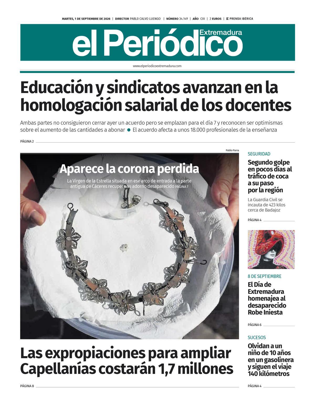 Consulta la portada correspondiente al día 1 de septiembre de 2026