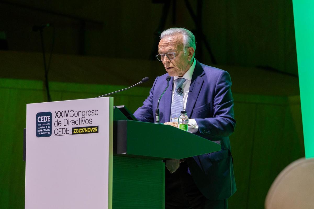 Isidro Fainé, presidente de la Fundación La Caixa y de la fundación CEDE, en su discurso de clausura del XXIV Congreso de Directivos CEDE