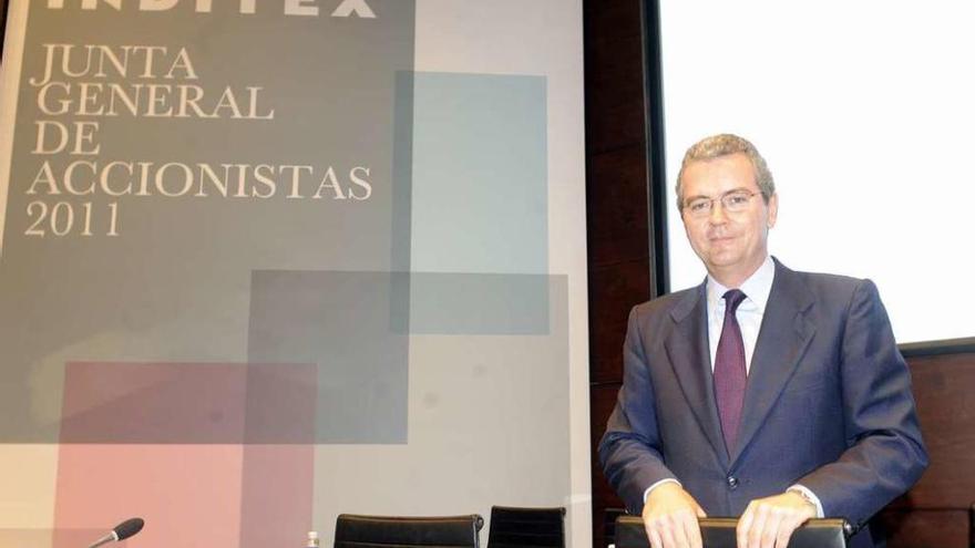 Pablo Isla, en la junta de accionistas de 2011 en la que asumió la presidencia de Inditex.